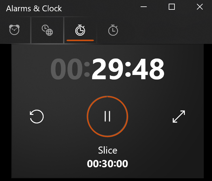 Windows 10 build-in timer